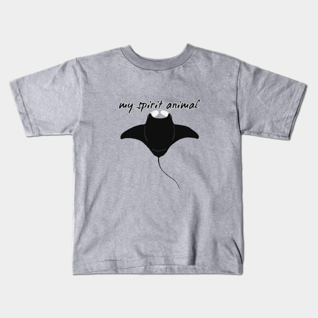 My Spirit Animal is a Manta Ray Kids T-Shirt by QuasaiBonsai